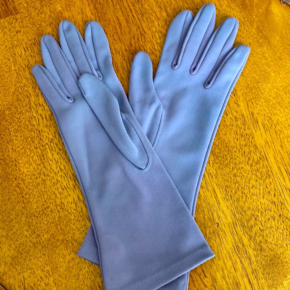 Vintage Purple/Gray Dress Gloves. 100% Nylon. One size fits all.